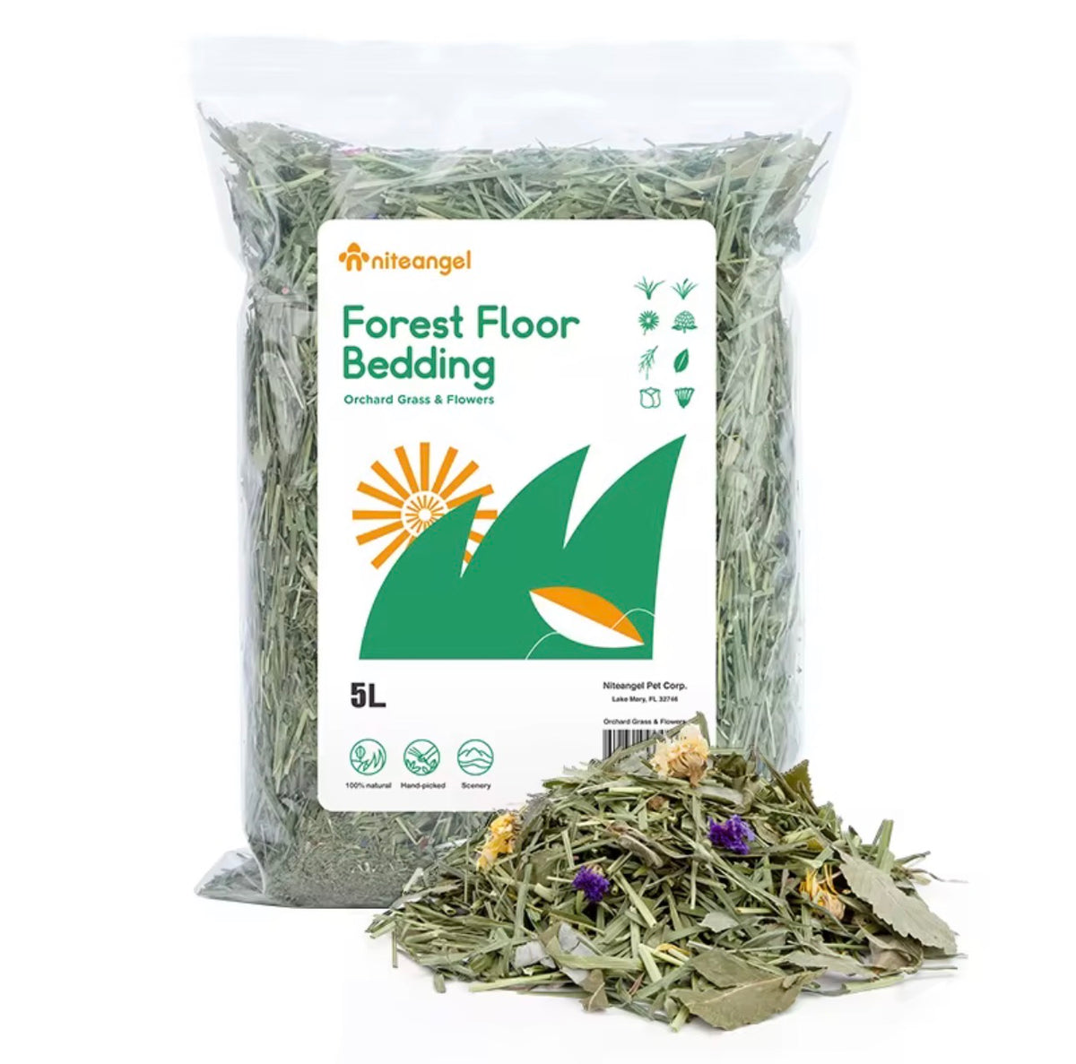 Niteangel Forest Floor Bedding Orchard Grass & Flowers 300g