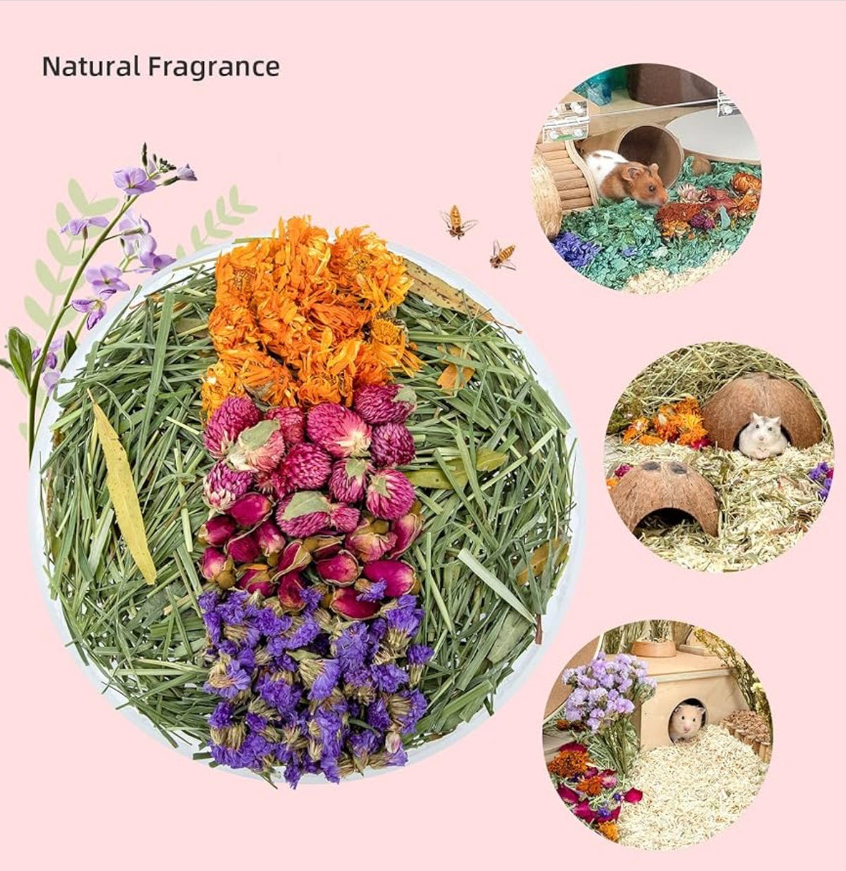 Niteangel Forest Floor Bedding Oat Grass & Flowers 400g